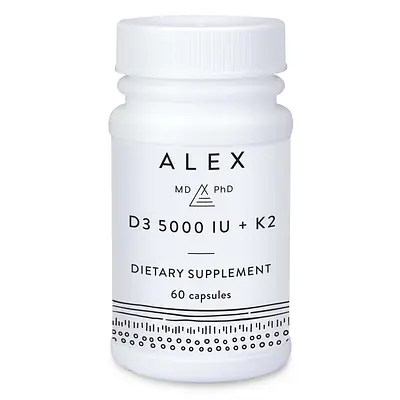 D3 5000 IU + K2 - 60 capsules primary image